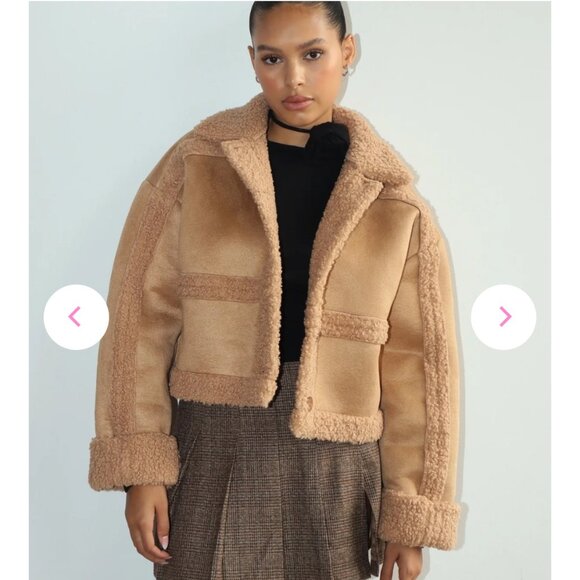 Bailey Rose Spencer Sage Sherpa Jacket - Picture 2 of 5